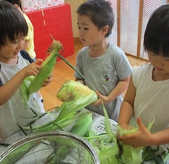 食べ物への関心を高める調理体験や夏野菜の栽培